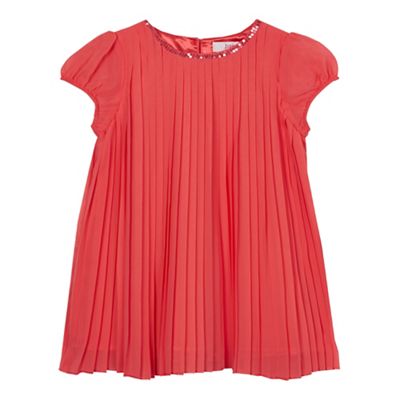 Girls' pink pleated top
